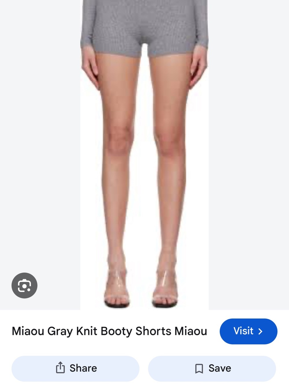 Miaou Ribbed Gray High-Rise Bike Shorts